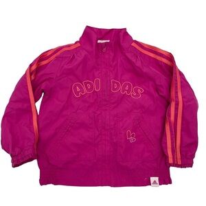 Adidas girls‎ track jacket ruffle pink full zip windbreaker size S